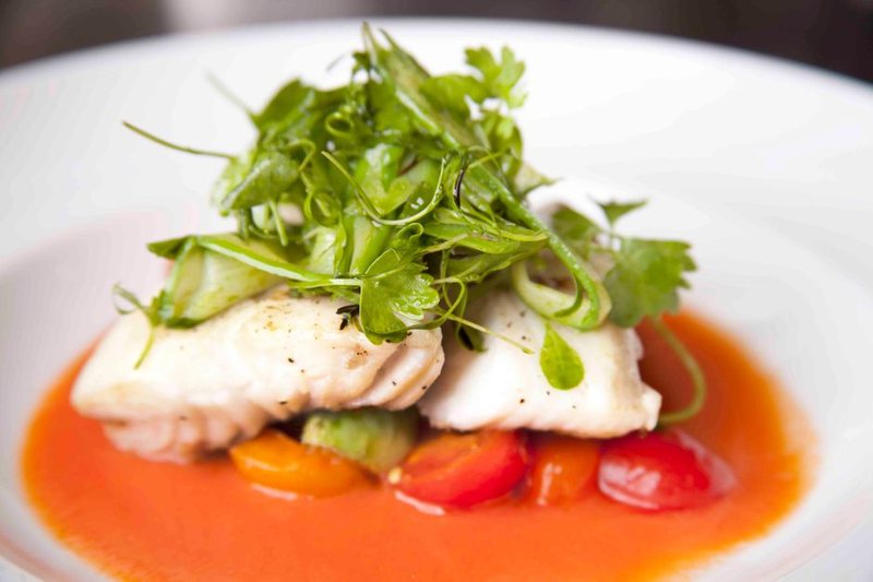 Halibut z warzywami